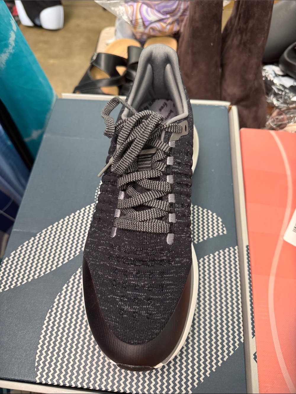 Black and Gray Knit Athletic Sneaker